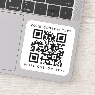 Sticker Code QR deux lignes de texte au-dessus et au-desso