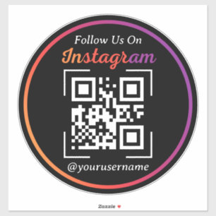 Sticker Code QR entreprise Instagram noir