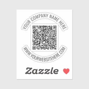 Sticker Code QR et texte personnalisé professionnel person