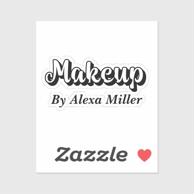 Sticker Code QR minimaliste chic noir et gris maquillage (Feuille)