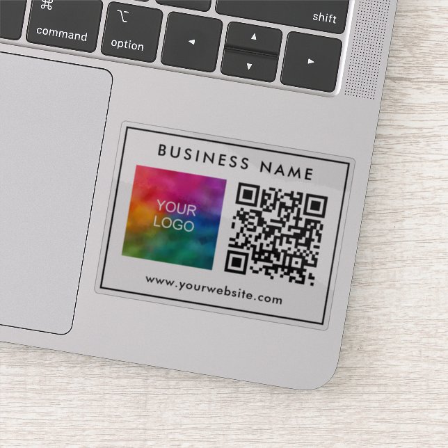 Sticker Code QR Modèle personnalisé Texte Logo d'affaires  (Détail)