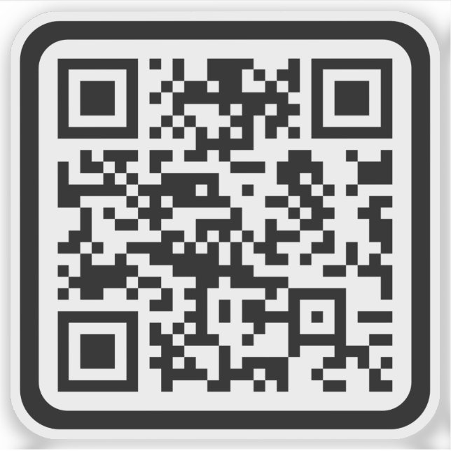 Sticker Code QR moderne modifiable | Blanc noir ou toute c (Devant)