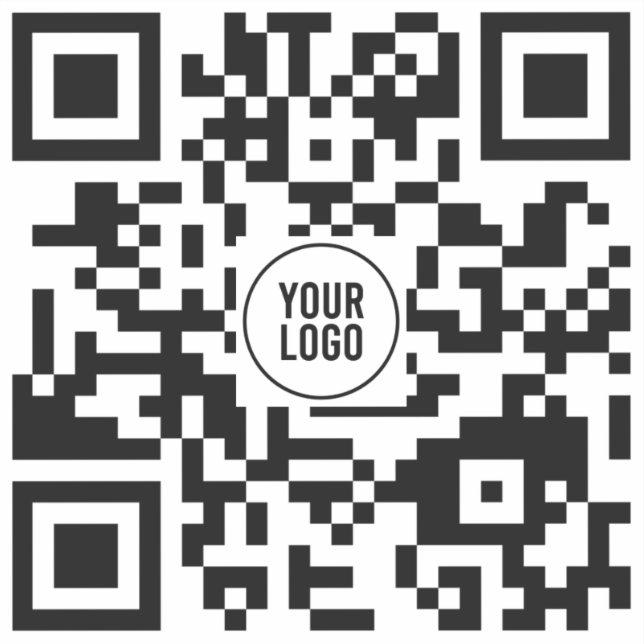 Sticker Code QR personnalisé avec logo Carré professionnel (Recto)