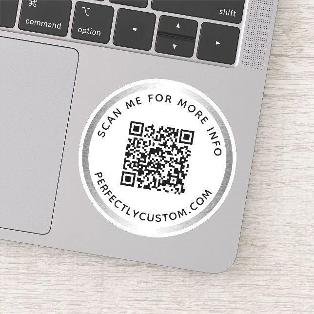 Sticker Code QR personnalisé Balayer moi bordure gris arge (Détail)
