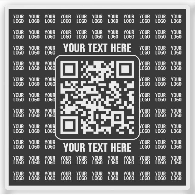 Sticker Code QR promotionnel (modifiable) avec motif de lo (Devant)