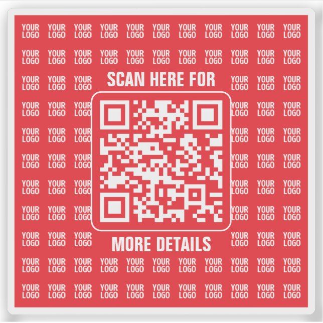 Sticker Code QR promotionnel (modifiable) avec Motif Logo (Devant)