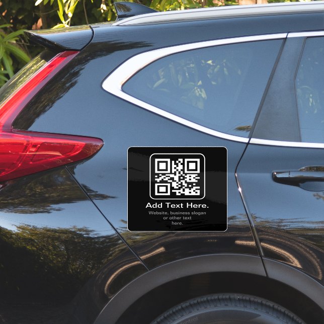 Sticker Code QR scannable moderne | Noir Blanc & Gris (Coté voiture)