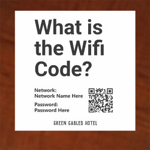 Sticker Code WiFi avec code QR sur un