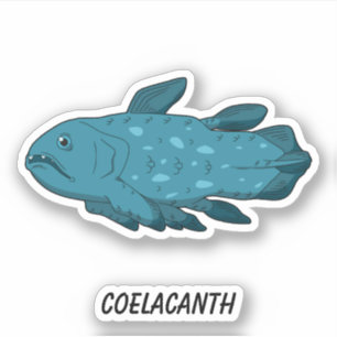 Sticker Coelacanth - Vivant Poisson Fossile Vinyl