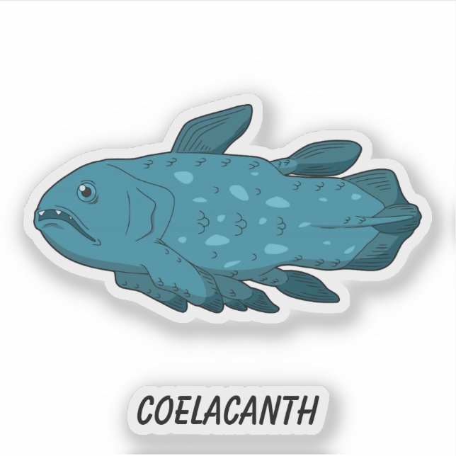 Sticker Coelacanthe - Poisson Fossile Vivant Vinyle (Devant)