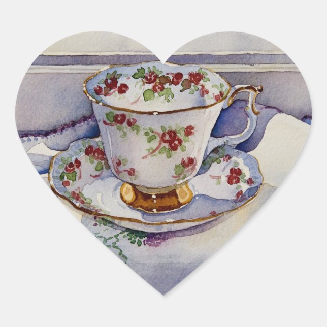 Sticker Cœur 1799 Teacup on Linen (Devant)