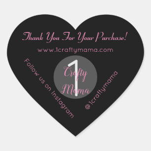 Sticker Cœur 1 Crafty Mama Girl Merci