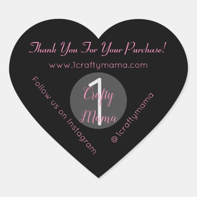 Sticker Cœur 1 Crafty Mama Girl Merci (Devant)