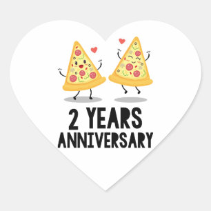 Sticker Cœur 2e anniversaire 2 ans
