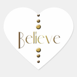 Sticker Cœur 3 point Gold Block Croire