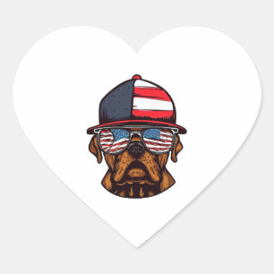 Sticker Cœur 4 juillet boîte
