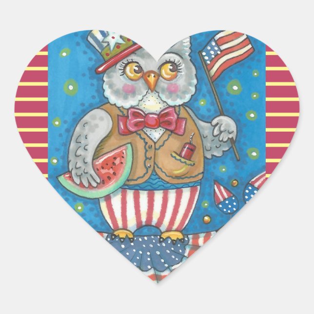 Sticker Cœur 4 juillet CHAUFFEUR, COUPS OISEAUX * Feuille (Devant)