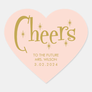 Sticker Cœur À la future Mme Pink Golden Bachelorette