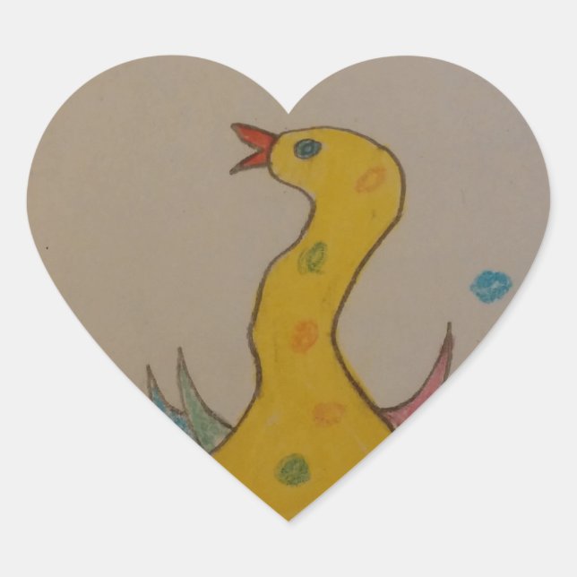 Sticker Cœur #ABC Art par les enfants, Canard de Pâques (Devant)