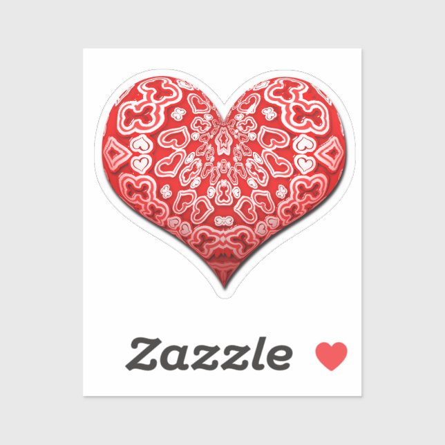 Sticker Coeur Abstrait (Feuille)