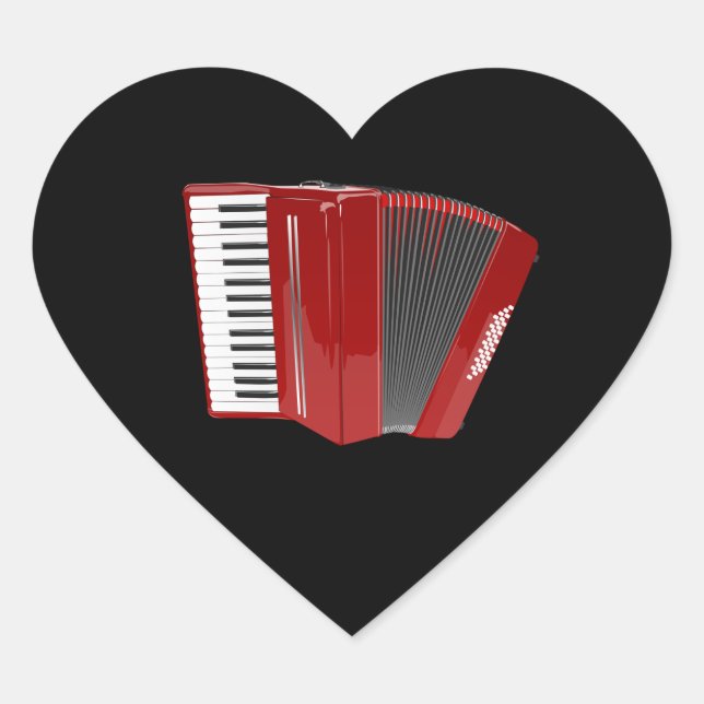 Sticker Cœur Accordion : L'Accordion Rouge (Devant)