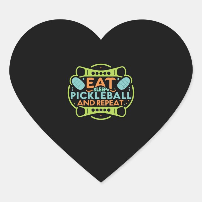 Sticker Cœur Ace Court avec Pickleball (Devant)