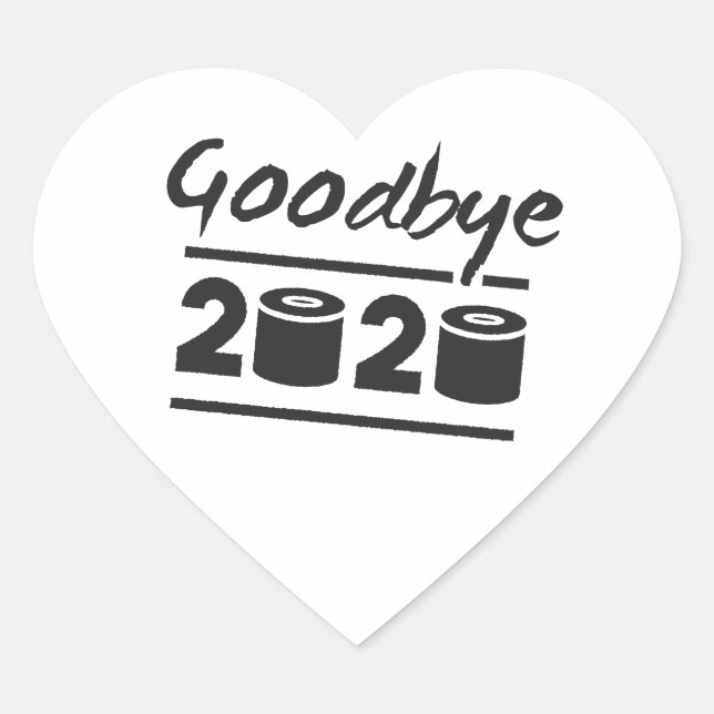 Sticker Cœur Adieu papier toilette 2020 - c’est fini (Devant)