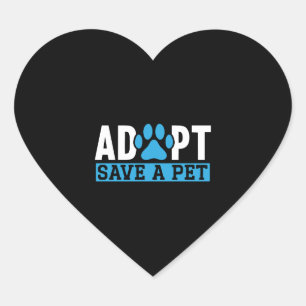 Sticker Cœur Adopter Sauvegarder Un Animal Animalier Droits Des