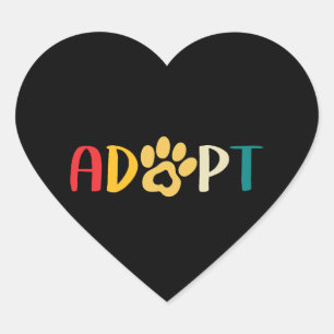 Sticker Cœur Adopter Un Chien Ou Un Chat - Secourir Un Animal A