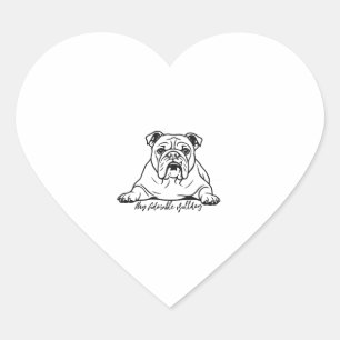 Sticker Cœur Adorable Bulldog