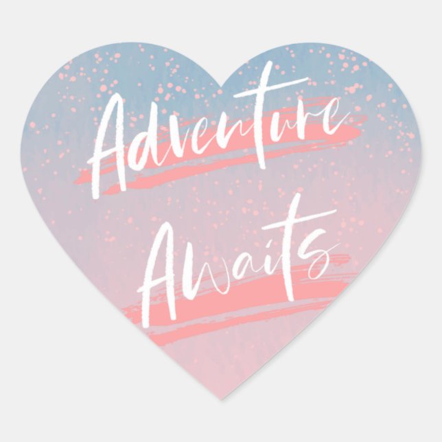 Sticker Cœur Adventure Attend Les Citations Motivationnelles (Devant)