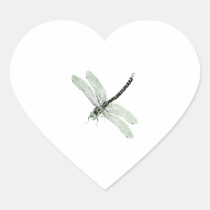 Sticker Cœur Agender Pride Vintage Dragonfly Art