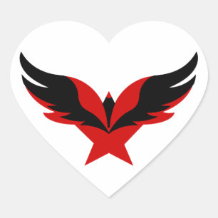 Sticker Cœur Aigle étoile oiseau pour la réussite et la liberté