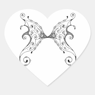 Sticker Cœur Ailes de fées