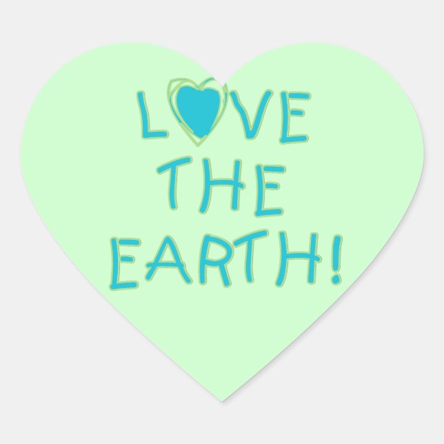 Sticker Cœur Aimer la Terre De l'environnement (Devant)