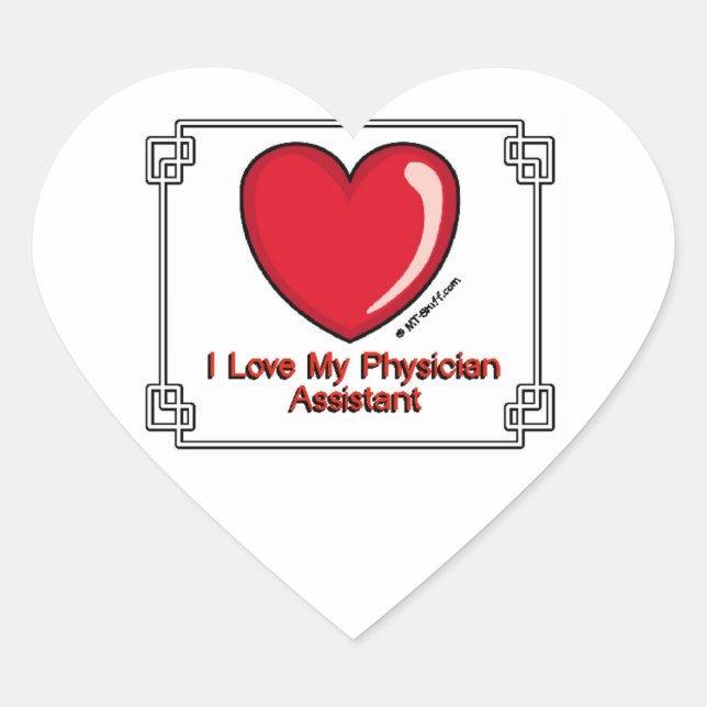 Sticker Cœur Aimer Mon Médecin Assistant (Devant)