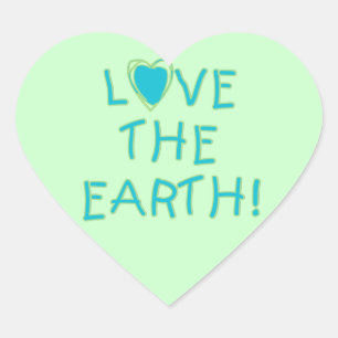 Sticker Cœur Aimez la terre ambiante