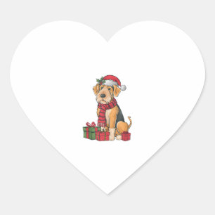 Sticker Cœur Airedale Terrier Chien Fête de Noël