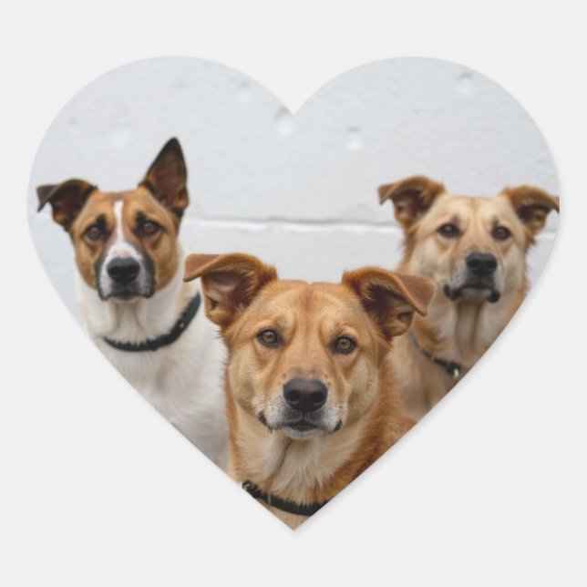Sticker Cœur Ajouter une photo de chien personnalisée pour le C (Devant)