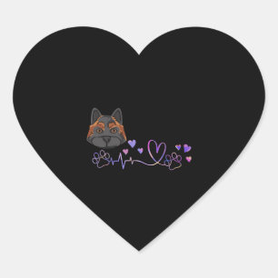 Sticker Cœur Akita Heartbeat