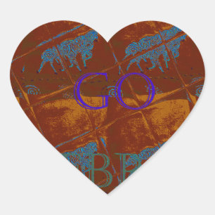 Sticker Cœur Allez Zebra Safari Art Imprimer/Graphique