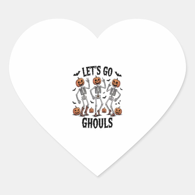 Sticker Cœur Allons dans les Gouls, Éffrayants amusants (Devant)