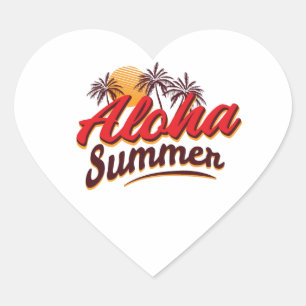 Sticker Cœur Aloha été