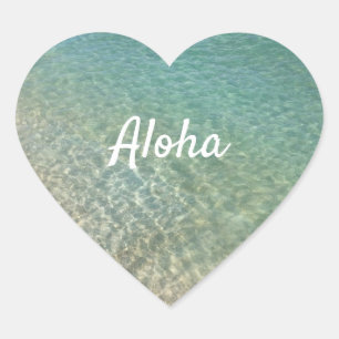Sticker Cœur Aloha Océan Hawaii