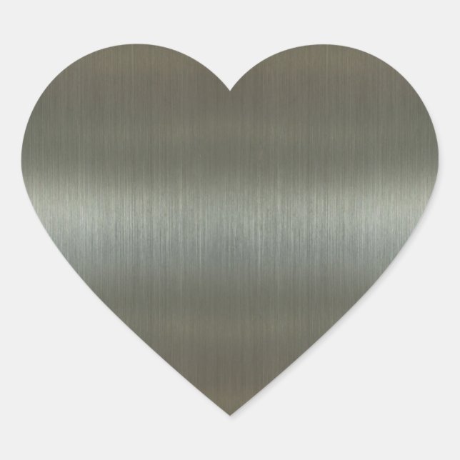 Sticker Cœur Aluminium brossé (Devant)