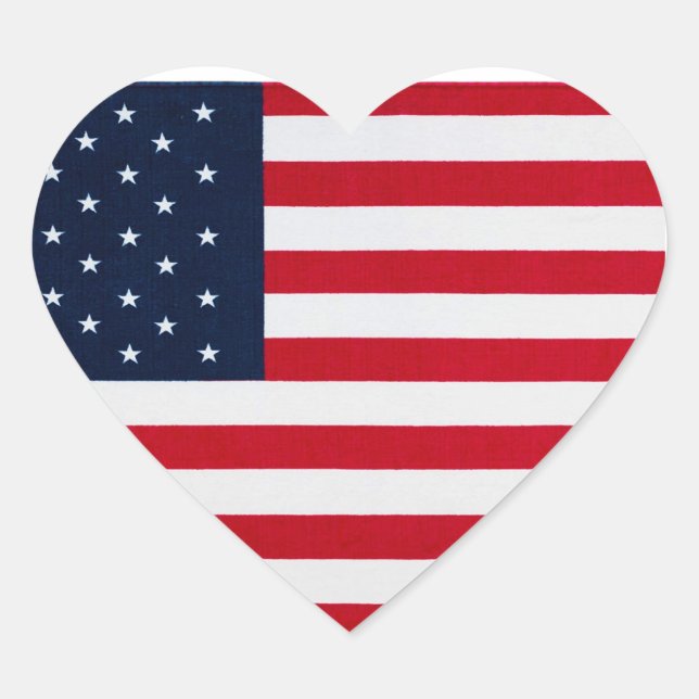 Sticker Cœur American Flag In Heart  (Devant)