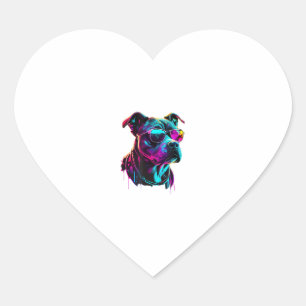 Sticker Cœur American Staffordshire Terrier Dogs Personnel amér