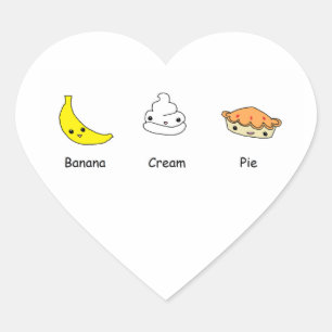 Sticker Cœur Amis de tarte crème de banane