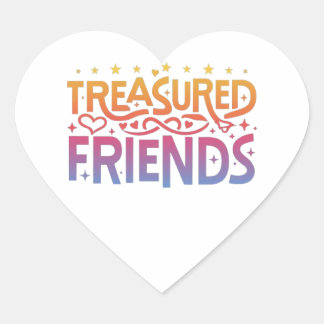 Sticker Cœur Amis précieux