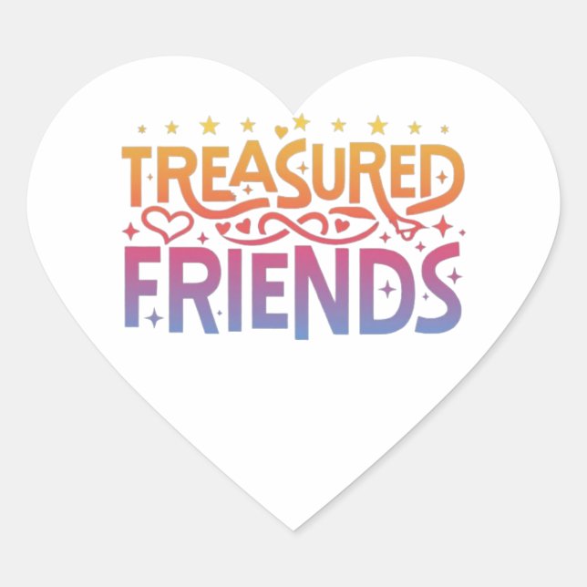 Sticker Cœur Amis précieux (Devant)